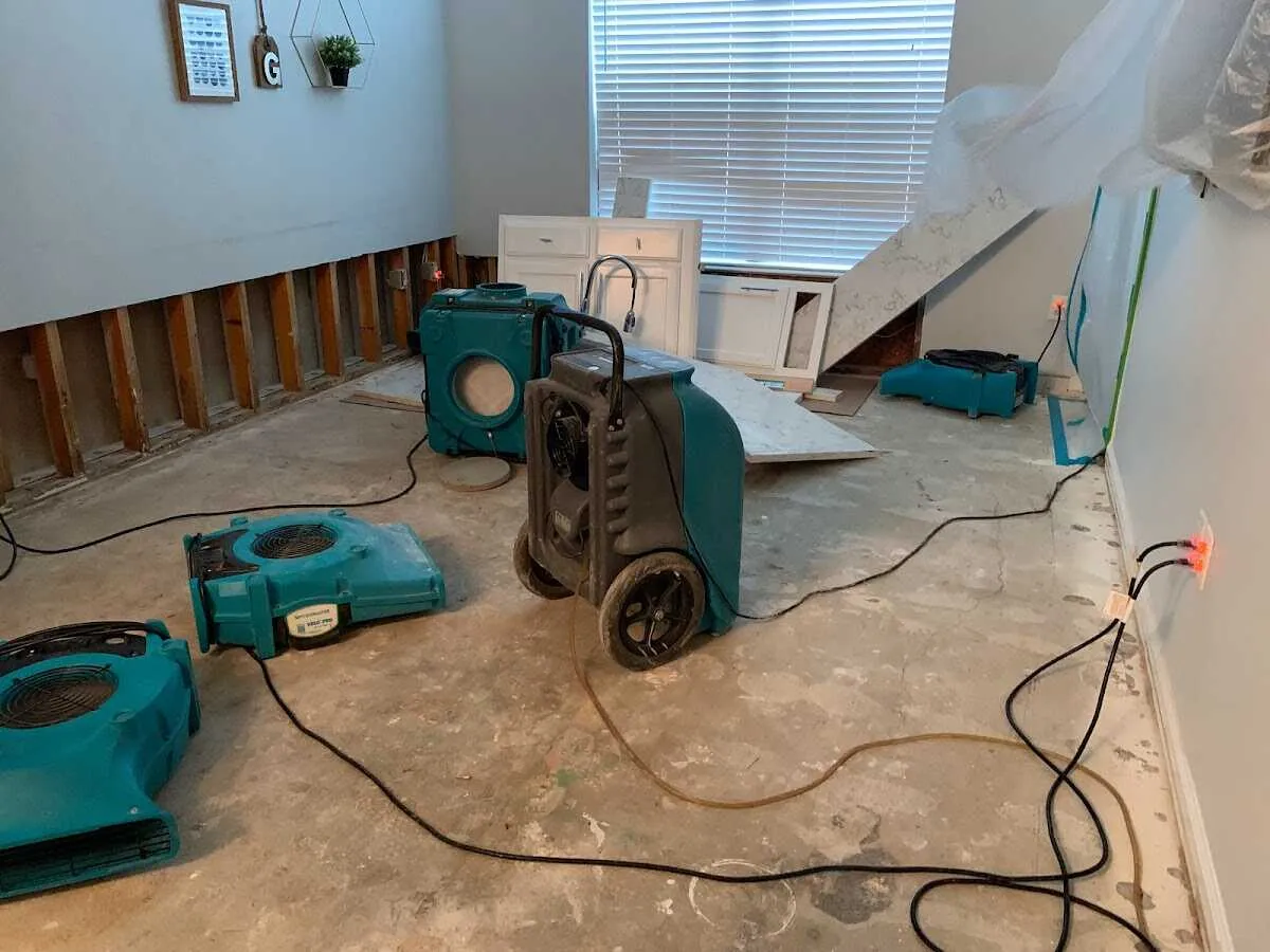 Dehumidifier in flood-cut room for Water Extraction & Removal in Oakland